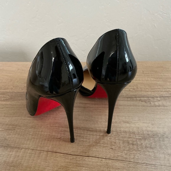 Christian Louboutin Iriza Black Patent Leather Heels Red Bottoms in box - Picture 3 of 5